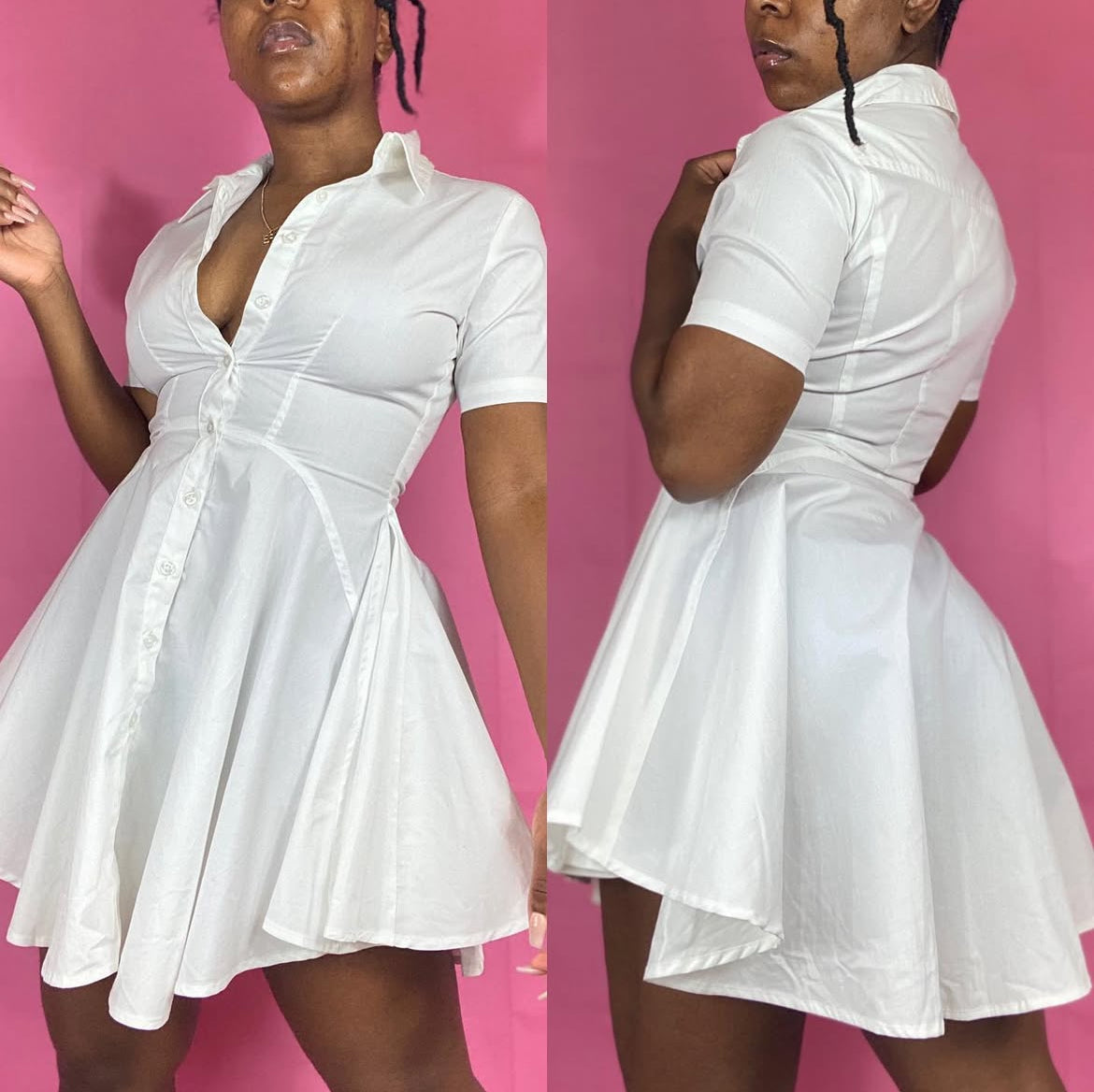 Short Flowy White Dress