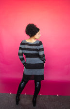 Stripped Sweater Dress Set