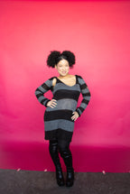 Stripped Sweater Dress Set