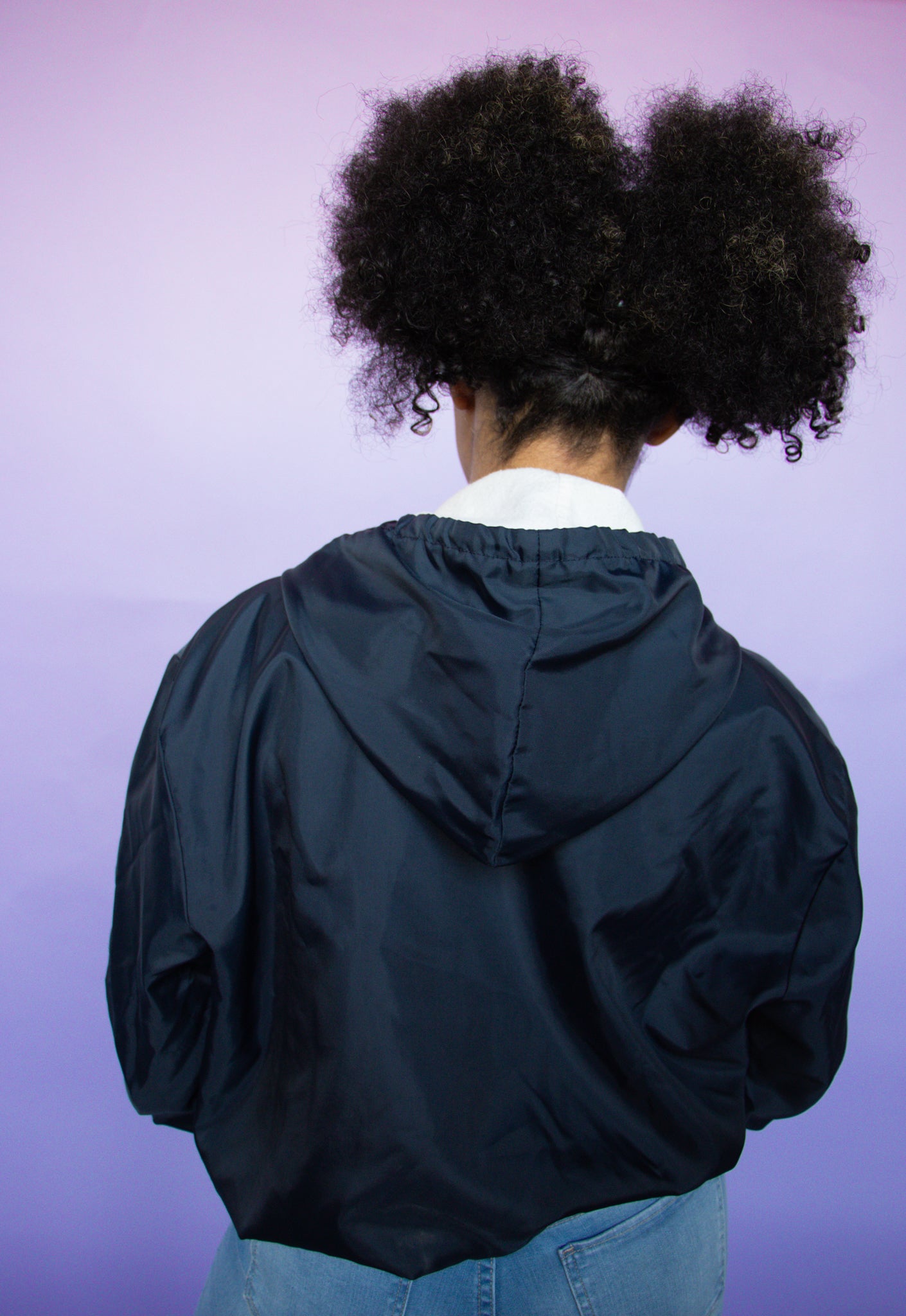 Navy 3/4 Zip Windbreaker